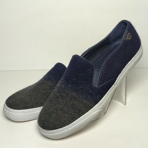 Tory Burch Stardust Ombre logo slip-on Blue & Green wool Loafers woman Size 10.5